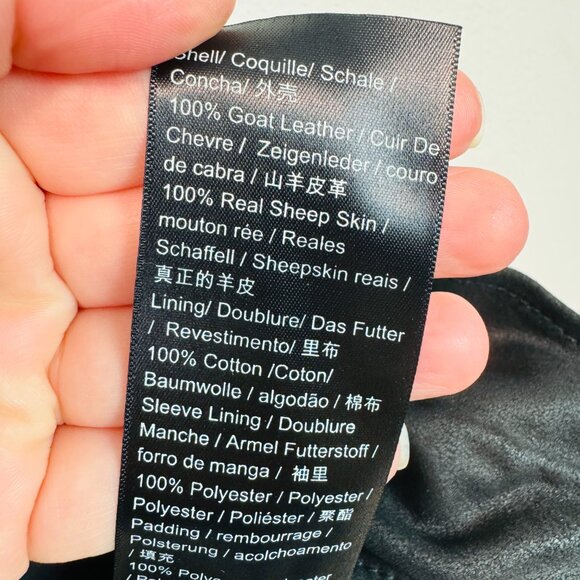 Muubaa Goat Leather Jacket Womens 4 black motorcycle asymmetrical zip - Picture 7 of 7